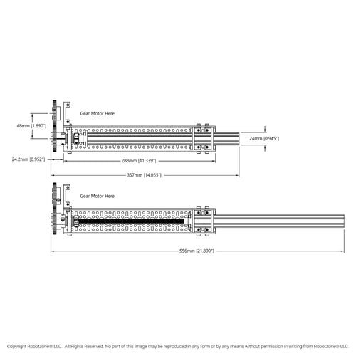 ServoCity Linear Actuator Kit (1120 Series, 201mm Stroke, 8mm Lead)