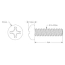 ServoCity M1.6 x 0.35mm Pan Head Screw (6mm Length) - 6 Pack
