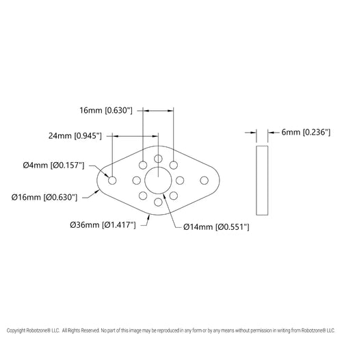 ServoCity Plastic Dual Hub-Mount Control Arm (24mm Length)