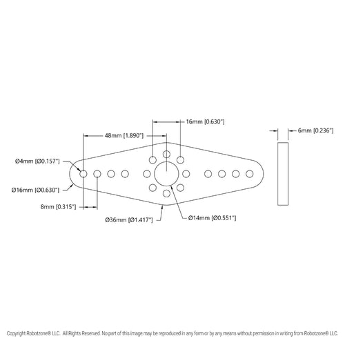 ServoCity Plastic Dual Hub-Mount Control Arm (48mm Length)