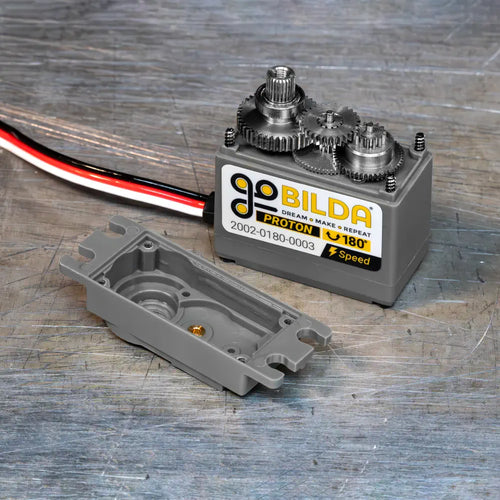 ServoCity Proton Servo (Steel Gears, 180° Rotation, Speed Ratio)