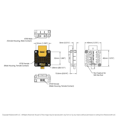 ServoCity XT30 Power Distribution Board (XT90 Input, 8 x XT30 Outputs)