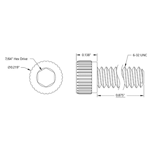 ServoCity Zinc-Plated Steel Socket Head Screw (6-32 UNC, 7/8" Length) - 25 Pack