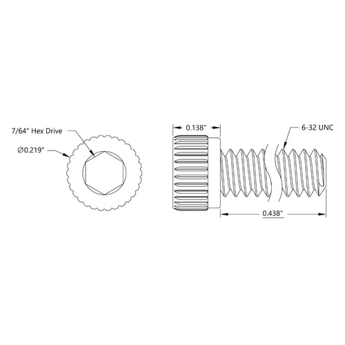 ServoCity Socket Head Screw (6-32 UNC, 7/16 Length) - 25 Pack