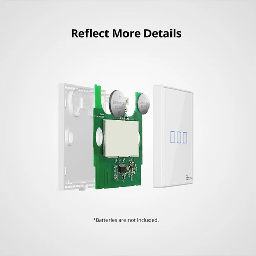 SONOFF T2EU-RF – Wall Panel Sticky 433MHz Wireless RF Remote 1-3 Gang (3 Gang)
