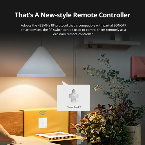 SONOFF T2EU-RF – Wall Panel Sticky 433MHz Wireless RF Remote 1-3 Gang (3 Gang)