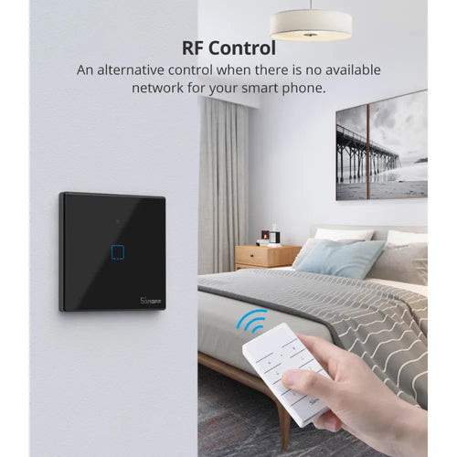 SONOFF TX Series WiFi Wall Switch (T3, UK, 3 Gang, Black)