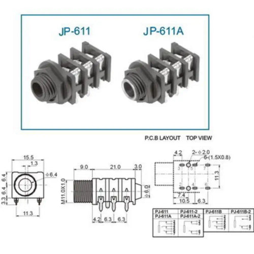 Sparkfun Audio Jack - 1/4In. Stereo (Right Angle)