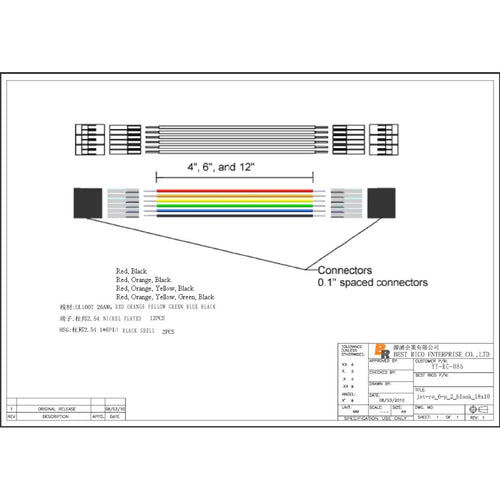 Sparkfun Jumper Wire - 0.1in., 4-Pin, 6in.