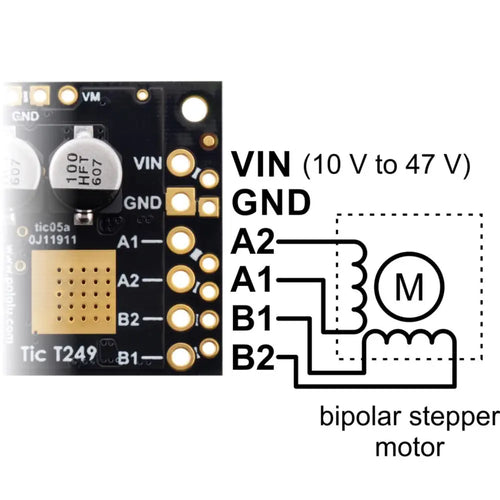 Tic T249 USB Multi-Interface Stepper Motor Controller (Soldered)