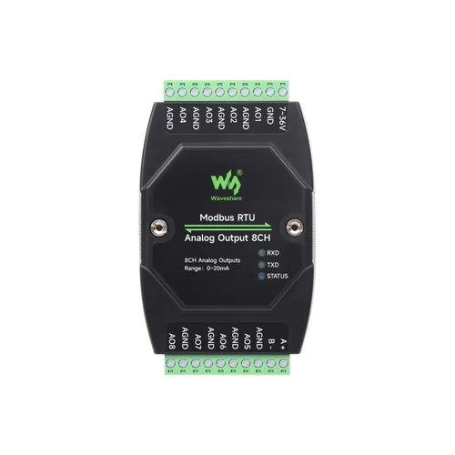 Waveshare 8-Ch Industrial Analog Output Module w/ 12-Bit DA Conversion (Modbus RTU)