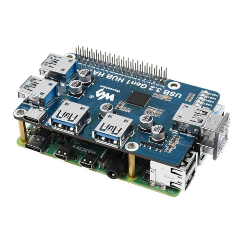 Waveshare USB 3.2 Gen1 HUB HAT for Raspberry Pi w/ 4x USB 3.2 Gen1 Ports