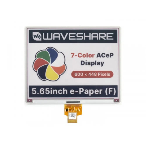 Waveshare 5.65" ACeP 7-Color E-Paper E-Ink Raw Display, 600×448, w/o PCB