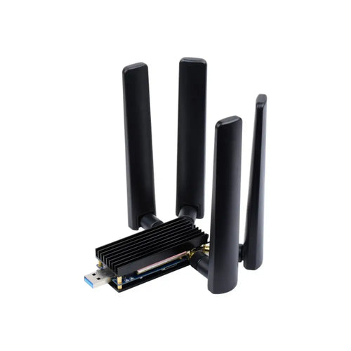 Waveshare 5G Dongle Module, Quad Antennas, USB3.1 Port, Aluminum Alloy Heatsink, M.2 Key B Interface (RM530N-GL)