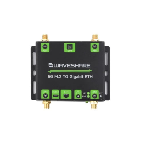 Waveshare 5G M.2 to Gigabit Ethernet Converter, 5G M.2 to USB3.1, Aluminum Alloy Case (RM520N-GL, EU)