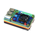 Waveshare Colorful Rainbow Acrylic Case for Raspberry Pi 4 w/ Cooling Fan