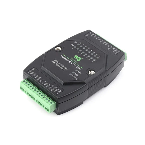Waveshare Industrial 8-Ch Digital Input & Output Module, DC 7~36V Wide Voltage Power Supply, Modbus RTU Protocol