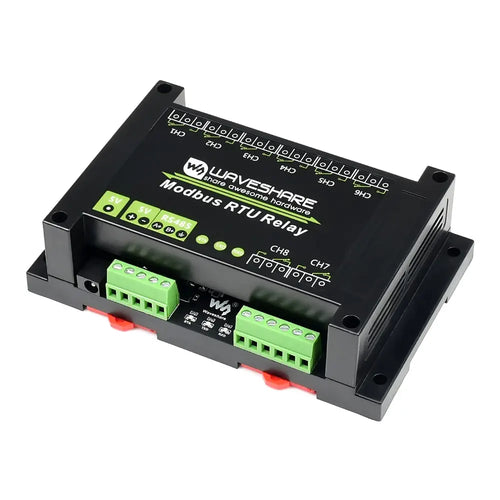 Waveshare Industrial Modbus RTU 8-Ch Relay Module w/ RS485 Interface, 5V Power Supply