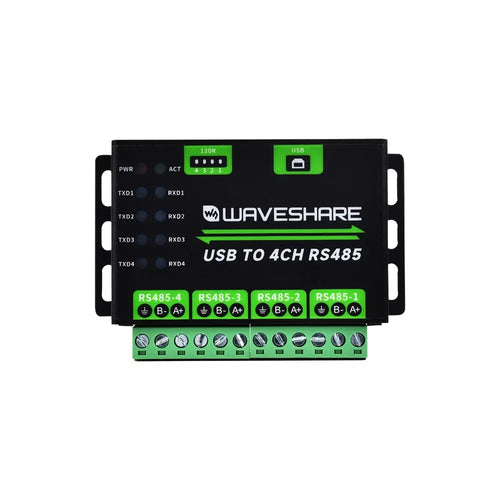 Waveshare Industrial USB to 4Ch RS485 Converter, Multi Protection Circuits, Multi System Support