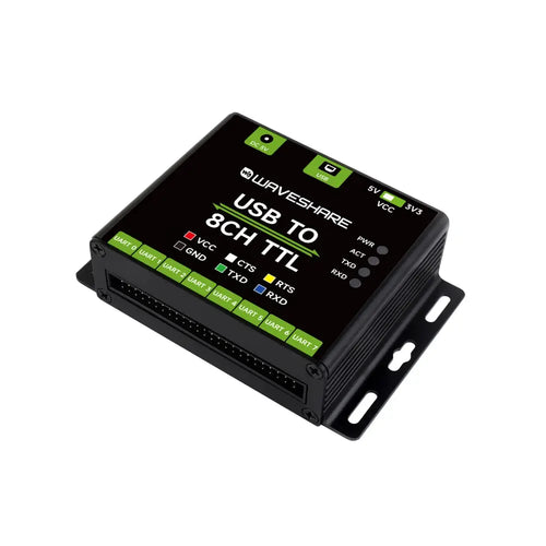 Waveshare Industrial USB to 8CH TTL Converter, USB to UART, Multi Protection Circuits, USB to TTL Adapter