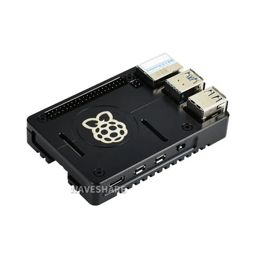 Waveshare Lightweight Aluminum Alloy Case for Raspberry Pi 4, CNC Processing