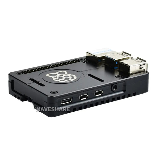 Waveshare Lightweight Aluminum Alloy Case for Raspberry Pi 4, CNC Processing