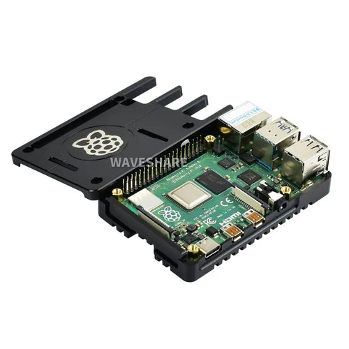 Waveshare Lightweight Aluminum Alloy Case for Raspberry Pi 4, CNC Processing
