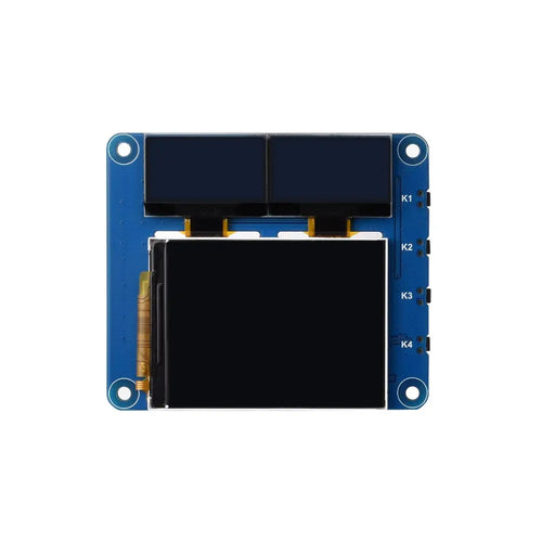 Waveshare Raspberry Pi OLED/LCD HAT, Onboard 2" IPS LCD Main Screen & Dual 0.96" Blue OLEDs