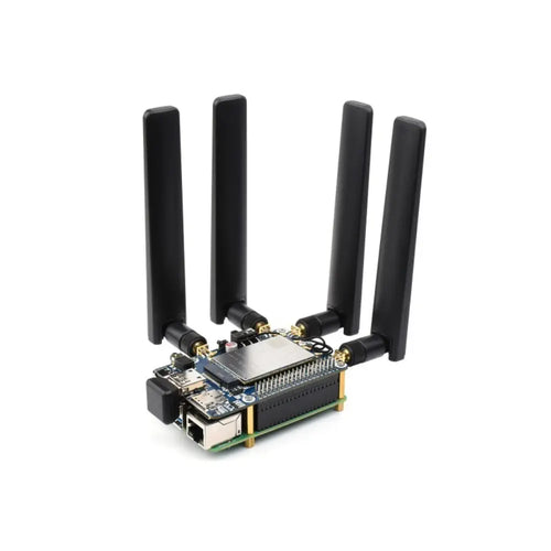Waveshare RM500x / RM502x 5G HAT for Raspberry Pi, Quad Antennas LTE-A, Multi Band, 5G/4G/3G