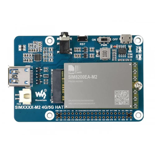 Waveshare SIM8200EA-M2 5G HAT for Raspberry Pi, 5G/4G/3G Support, Snapdragon X55, Multi-Mode Multi-Band (w/o Americas)