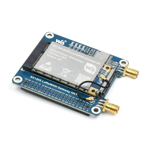 Waveshare SX1303 868m/915m LoRaWAN Gateway HAT for Raspberry Pi, Standard Mini-PCIe Socket (W/ HAT)