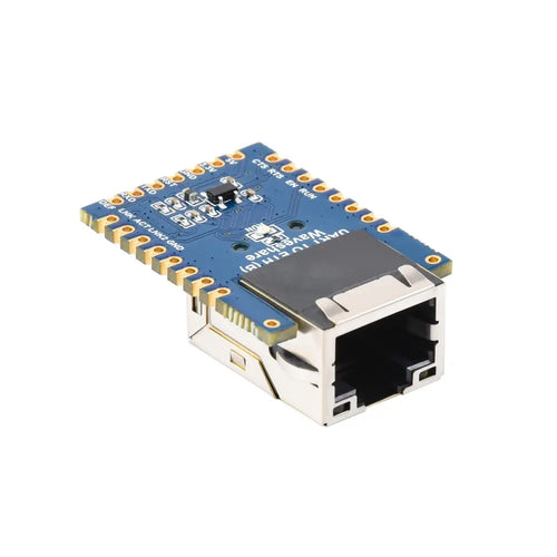 Waveshare TTL UART to Ethernet Mini Module, Castellated Holes w/ Immersion Gold Design, Highly Integrated Packaging