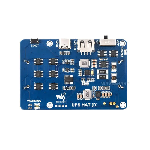 Waveshare UPS HAT (D) for Raspberry Pi, Supports 21700 Li Battery (not Included), 5V Uninterruptible Power Supply, Pogo Pins Connector