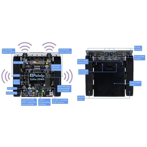 Pololu Zumo 2040 Assembled Robot w/ 100:1 HP Motors