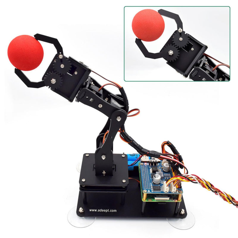 Adeept 5-DOF Programmable Robotic Arm Black Kit for Raspberry Pi