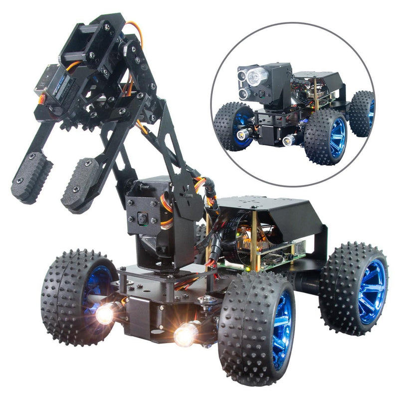 Adeept PiCar 4WD Pro Smart Robot Car 2-in-1 Kit w/ 4-DoF Robotic Arm