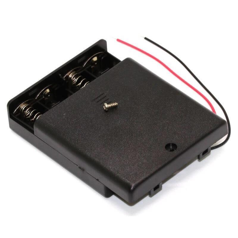 Battery Holder 4x AA w/ Cover & Switch