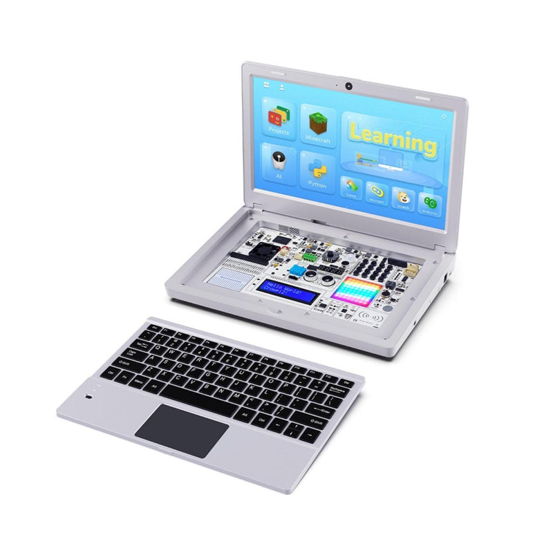 CrowPi2 Advanced - All in One Raspberry Pi Laptop & STEM Learning Platform (Silver)