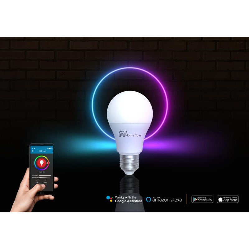 Homeflow WiFi Smart Light Bulb E27 9W RGB + Cold White