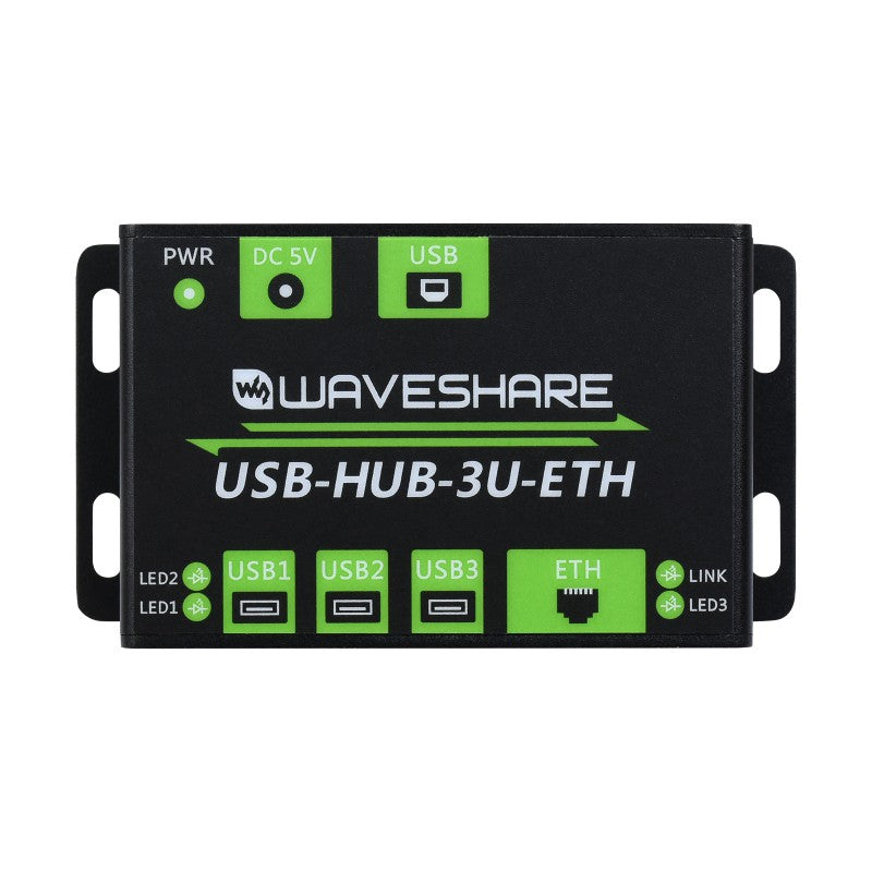 Waveshare Industrial Grade Multi USB HUB w/ 100M Ethernet Port (w/o Power Plug)
