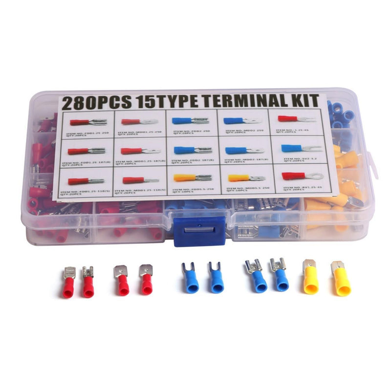 Insulated Terminals Connectors w/case Kit (280pk)