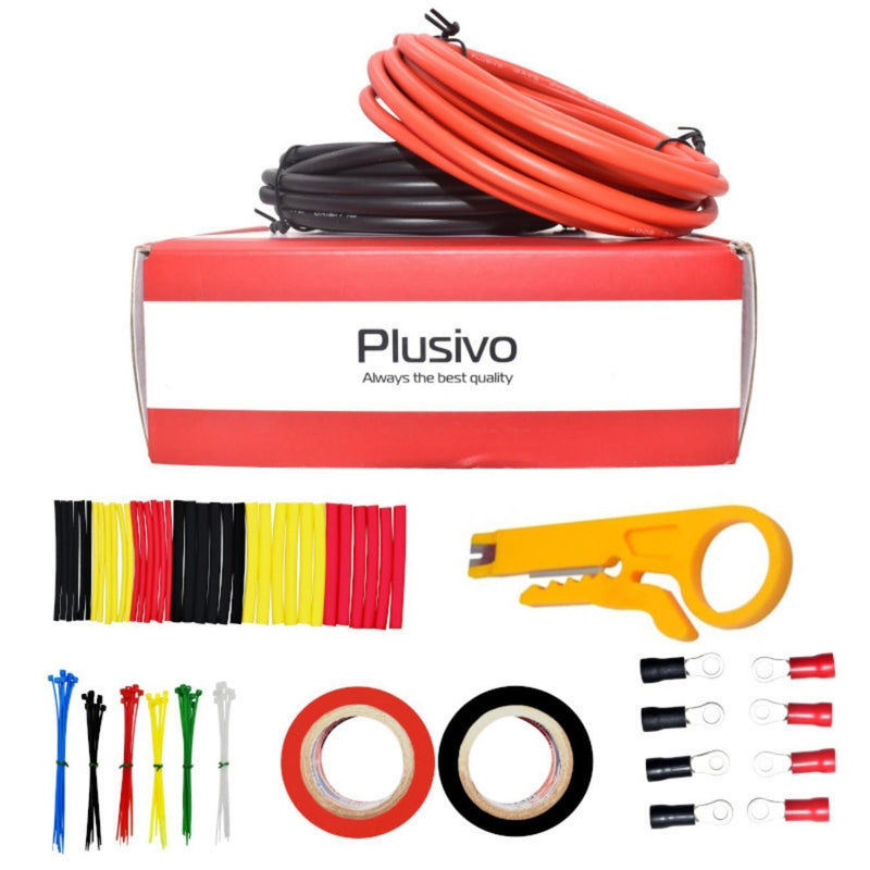 Plusivo 12AWG Hook Up Wire Kit - 2 Colors (3m each)