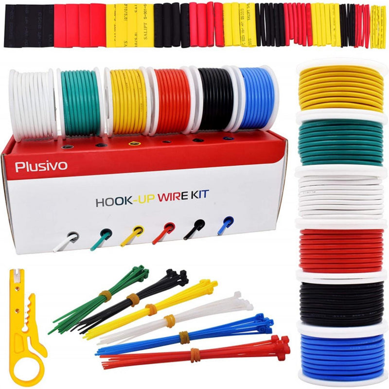 Plusivo 18AWG Hook Up Wire Kit - 6 Colors (4m each)