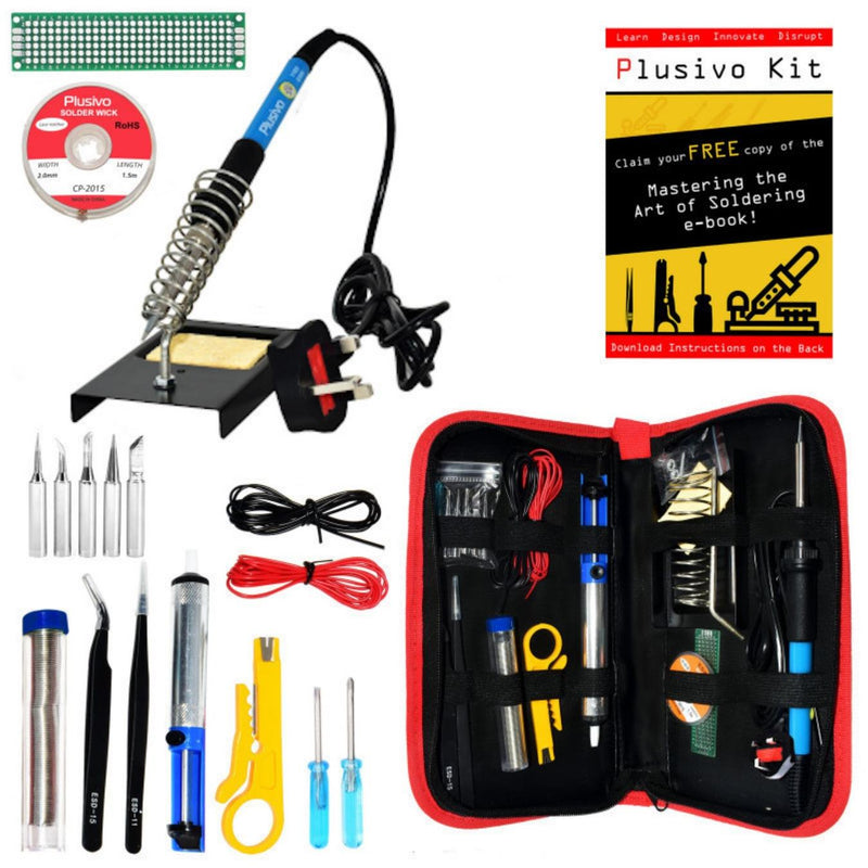 Plusivo Soldering Kit for Electronics (UK Plug)