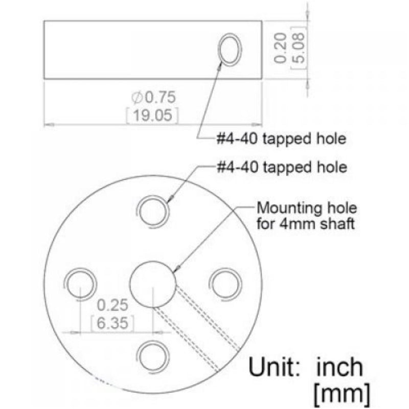 Pololu Universal Aluminum 4mm Mounting Hub (4-40)