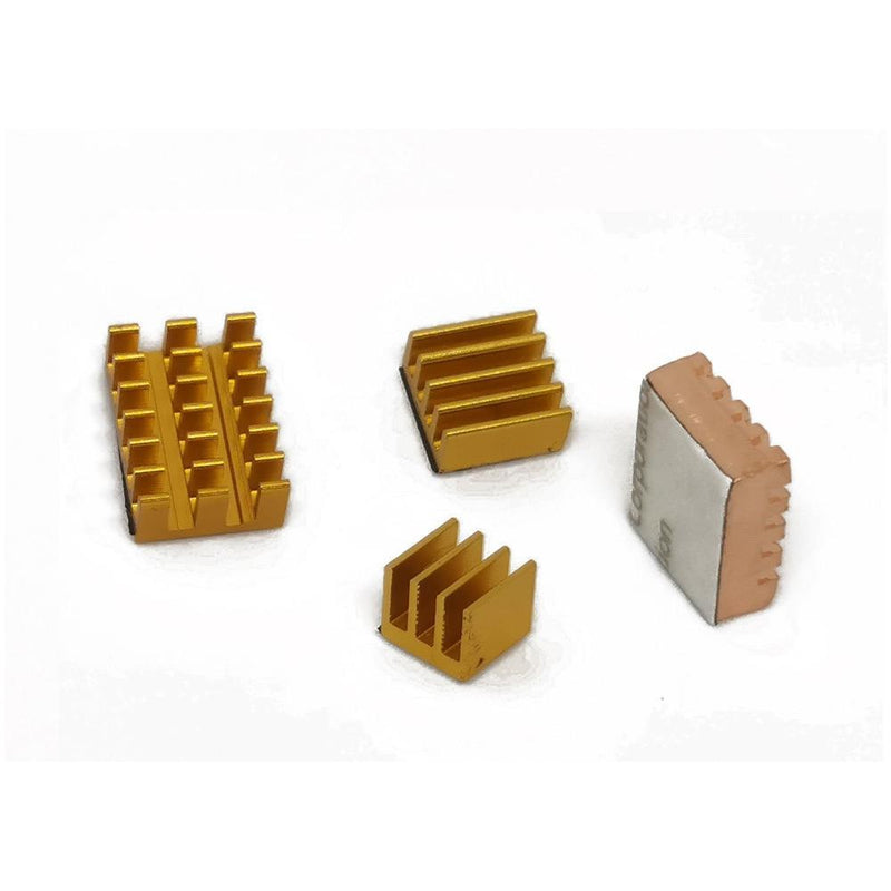 Seeedstudio Heat Sink Kit for Raspberry Pi 4B - Gold Aluminum & Copper Blocks